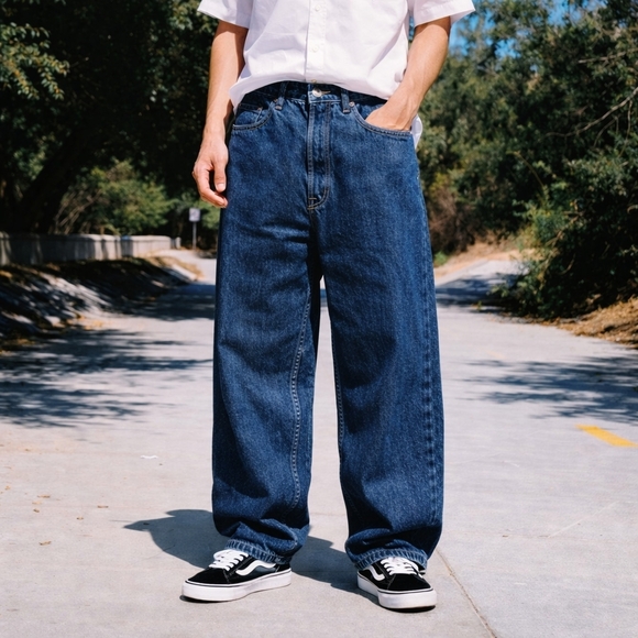 LOOSE FITS Los Angeles 5-Pocket Denim BAGGY JEANS Men's Large 37x40 - Picture 2 of 5